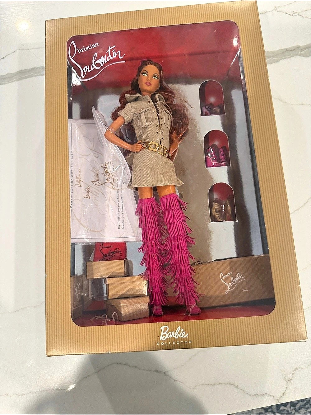Barbie Barbie by Christian Louboutin Doll in Pink & Gray NWT